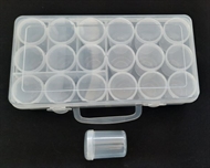 Display med 18 runde bøtter